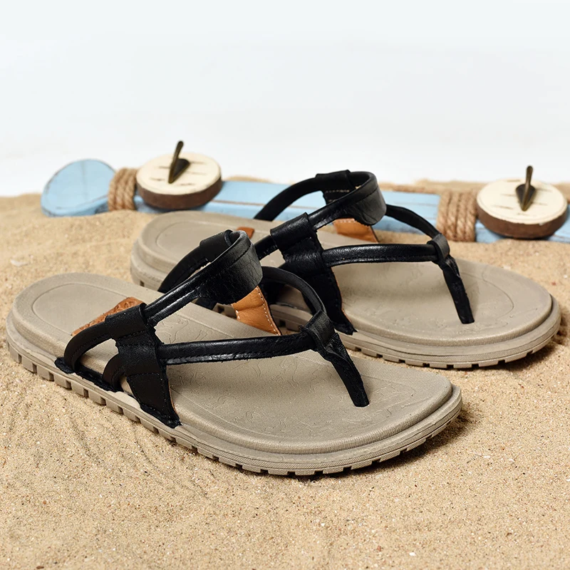 Пляжная водонепроницаемая обувь; мужские брендовые вьетнамки из натуральной кожи; мужские пляжные сандалии; свадебные Модные мужские кожаные сандалии