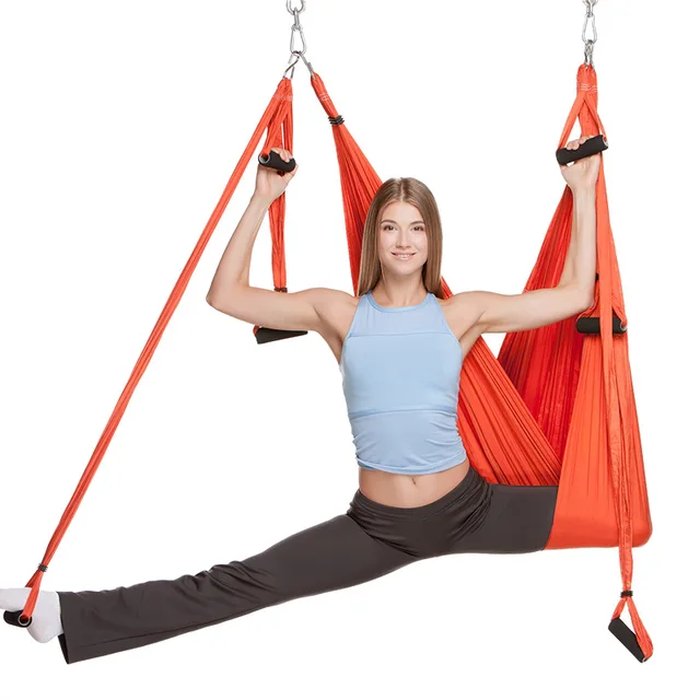 6 handle Anti Gravity yoga hammock fabric Yoga Flying Swing Traction Device Yoga hammock set Equipment