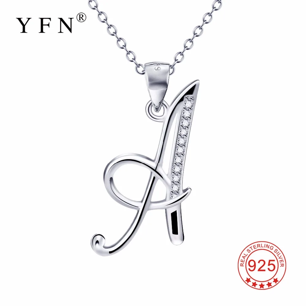 Online 925 Sterling Silver Inisial Kalung Surat Liontin Kalung Perhiasan wanita Collier Femme GNX12641 Jual 925 Sterling Silver Inisial Kalung Surat Liontin Kalung Perhiasan wanita Collier Femme GNX12641