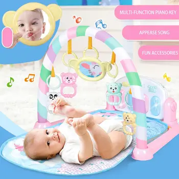 

Kids Baby Kick Play Newborn Toy With Piano For Newborn Baby Early Education Activity Cartoon Play Mat Gym Music Carpet Blankets