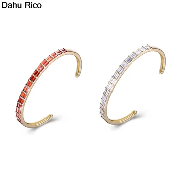 

square double in row column open ajustable size kpop bracelet jonc women pour femme zircon piedras y palace at Dahu Rico bangles