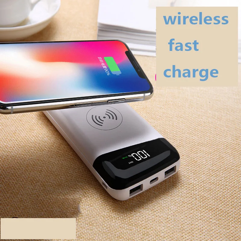 10000mAh QI Wireless Charger Power Bank For iPhone Samsung PD Fast Charging USB Powerbank External Battery Pack (3)