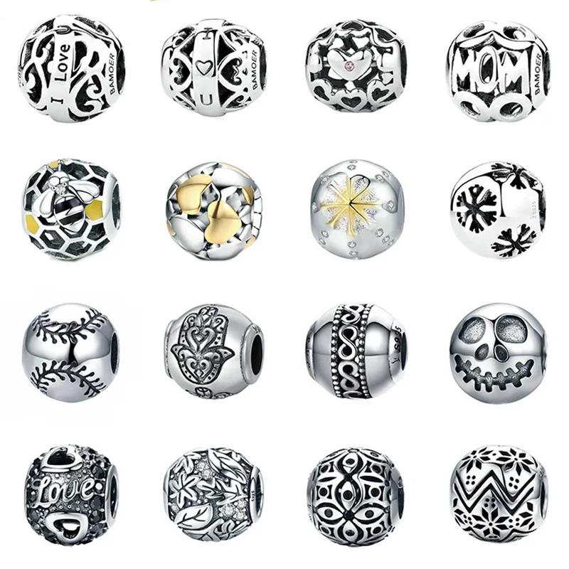 

2019 Fashion Love Letter Charms 925 Sterling Silver Original fit Woman Wedding European Bracelets Charm Beads for Jewelry Making