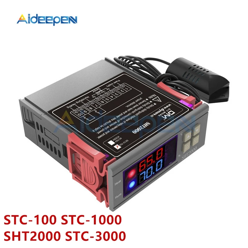 

AC 110-220V DC 12V-72V STC-100 STC-1000 SHT2000 STC-3000 Digital Thermostat Temperature Controller Thermometer Sensor Hygrometer