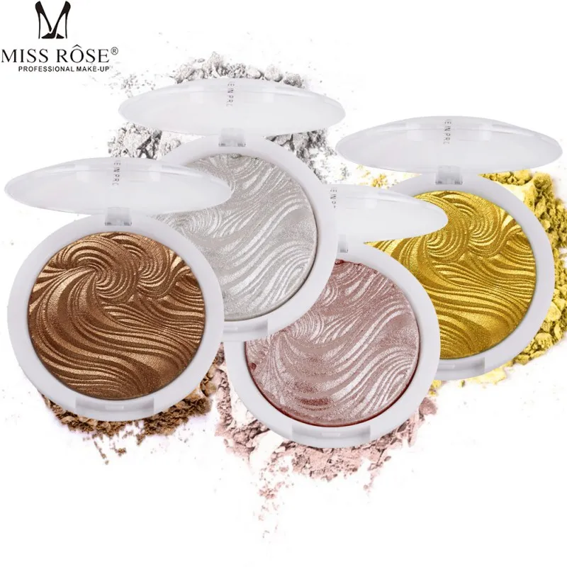 

MISS ROSE Shimmer Golden Highlighter Powder Palette Face Base Illuminator Makeup Bronzers Highlight Baking Powder Face Makeup