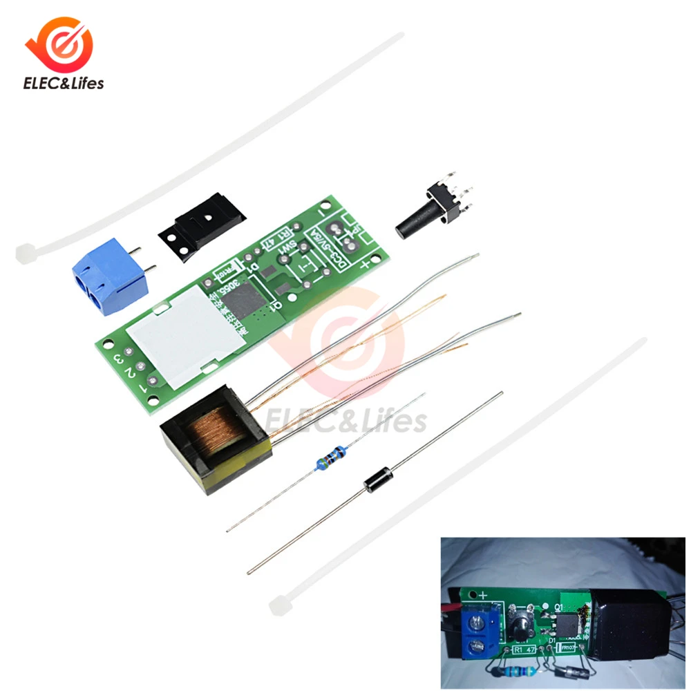 

High Voltage Igniter DIY Kit Arc Ignition Generator Electronic Parts DIY Arc Cigarette Igniter Module PCB Board DC 3V 5V 3A