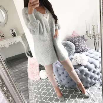 

Fashion Women Long Cardigan Loose Sweater Long Sleeve Knitted Outwear Jacket Coat Fashion Casual Female Sweater Oversize