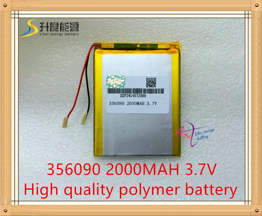1PCS/Lot 3.7V lithium Tablet polymer battery 356090 Mobile Power 2000MAH Tablet PCin Tablet