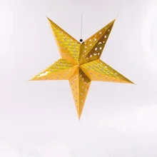

BP 9cm Home Christmas Tree Ornament bachelorette Party Hanging Pentagram Lamp Shade Paper Star wedding decoration accessories