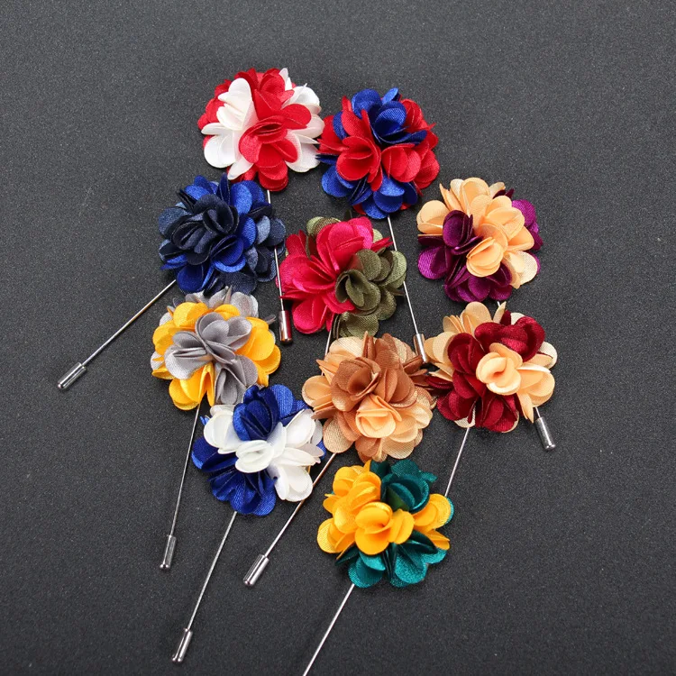 

20 pcs/lot , Two-toned Satin Lapel Flower Pin, Boutonniere, wedding brooches