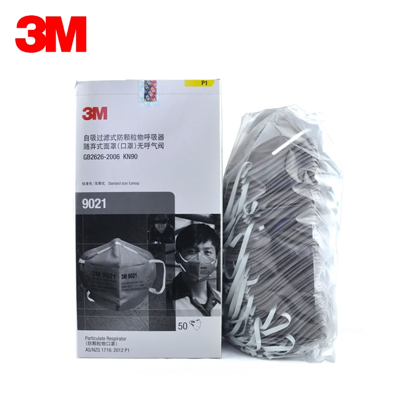 

3M 9021 Mask 50pcs/lot Original Particles Respirator Mask Folded Gases Mask KN90 Standard Anti-pm2.5 Masks H012823