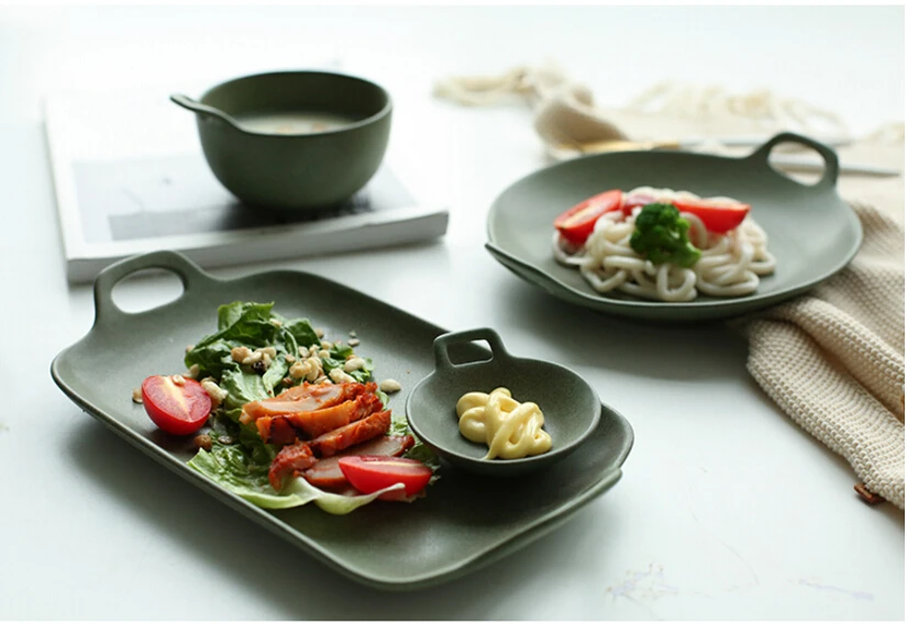 1 шт., KINGLANG, японский стиль, керамические рыбные блюда для бифштекса, миска для супа, Салатница, посуда