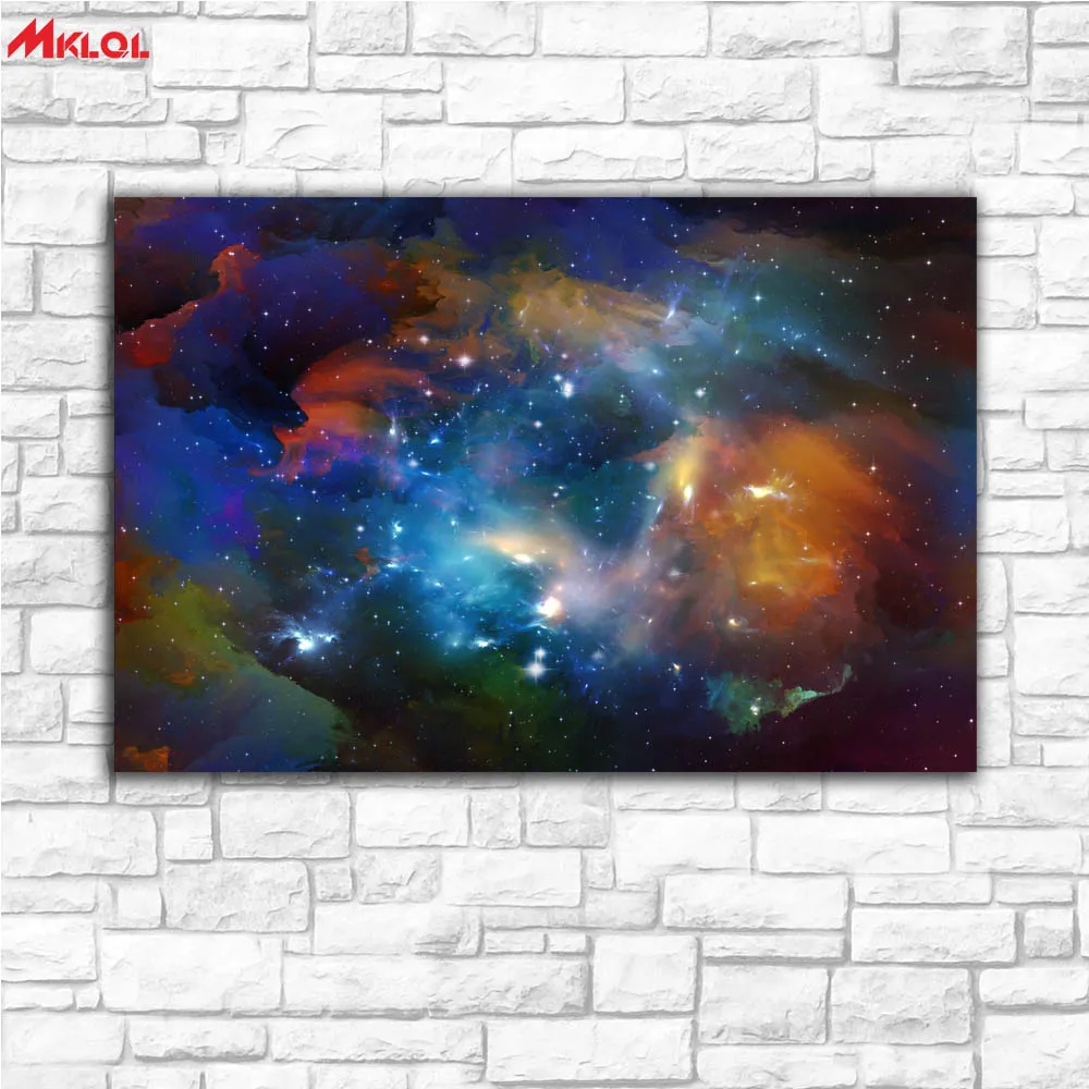 Large Wall Art,universe stars,Restaurant study Bedroom Decor Wall oil Painting Print Nice wall