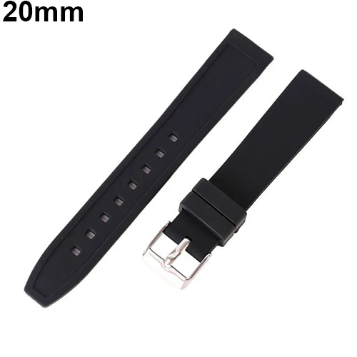 

16mm - 28mm Waterproof Solid Soft Silicone Buckle Watch Strap Band Replacement