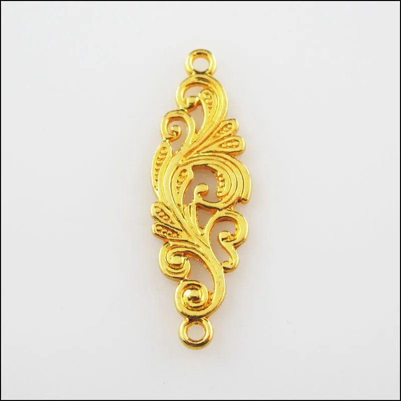 

Fashion 15Pcs Gold Color Leaf Clouds 1-1 Circle Charms Connectors 9.5x29.5mm