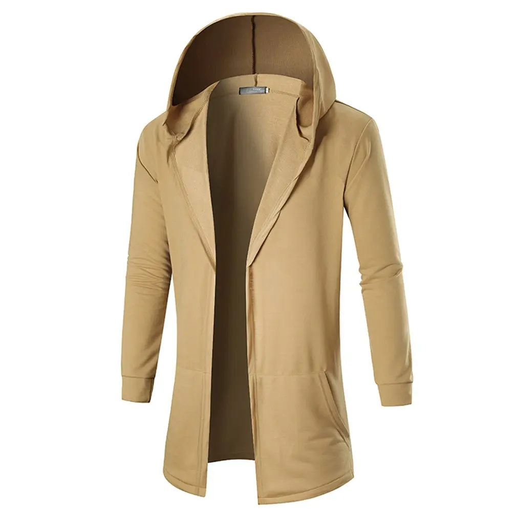 Mens windbreaker slim trench long coat Autumn gothic