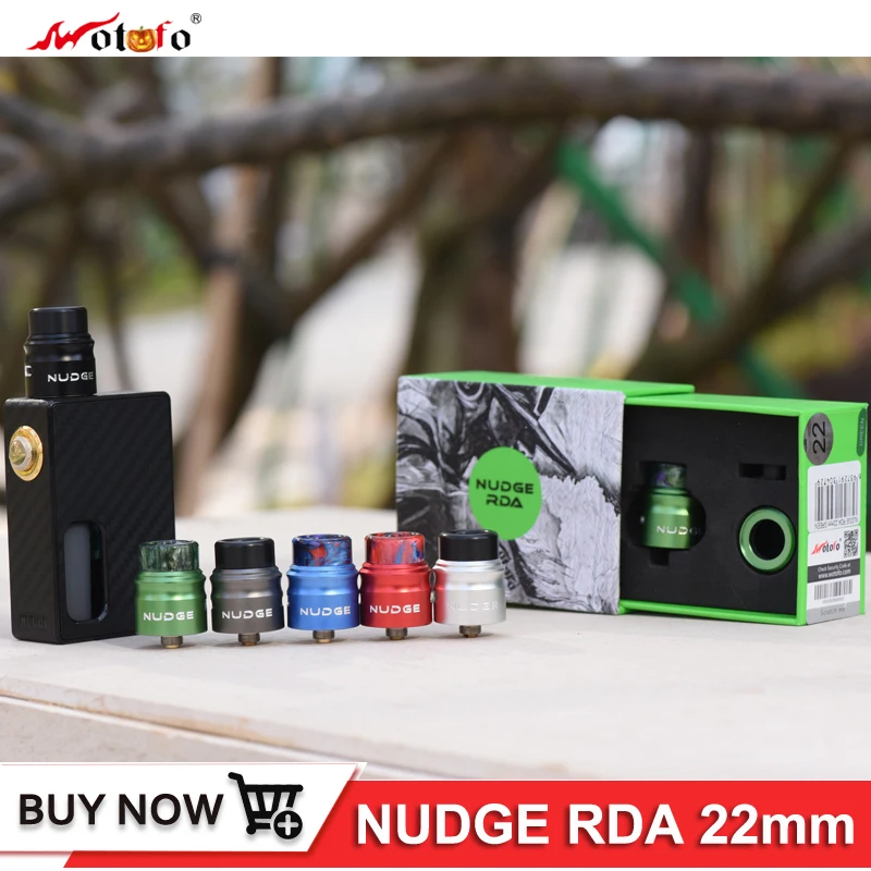 

Original WOTOFO NUDGE RDA Tank Single coil deck with 810 drip tip 510 thread 22mm vape e-cig Electronic Cigarette Atomizer