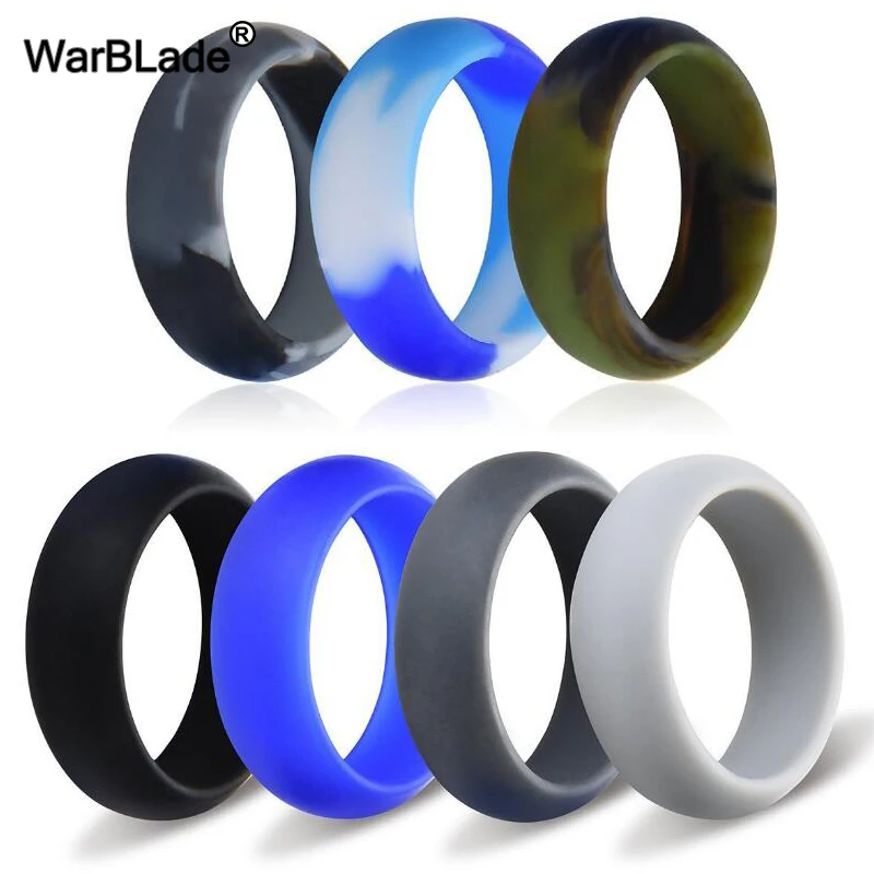 16 Styles 7pcs/set Food Grade FDA Silicone Ring For Men Women Wedding Rubber Bands Hypoallergenic Flexible Silicone Finger Ring
