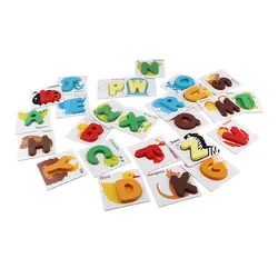 26 шт. деревянные изучение букв Набор карточек для малышей раннего учим английский игрушка