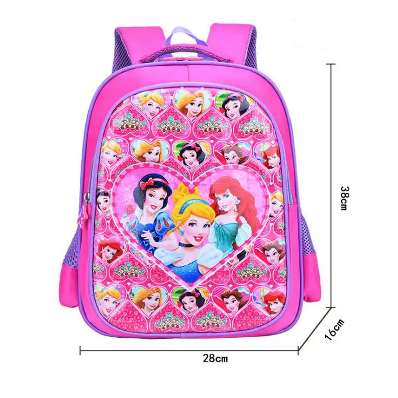 

New Brand 3D Cartoon Ladybug children schoolbag Girls Spiderman school Backpack Suitable for 6-12 years old Princess kids bag
