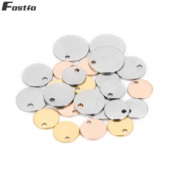 

Fostfo 20pcs/lot Stainless Steel Sequin Gold-plated accessories Round Smooth Charms Pendants Connectors for Jewelry Making