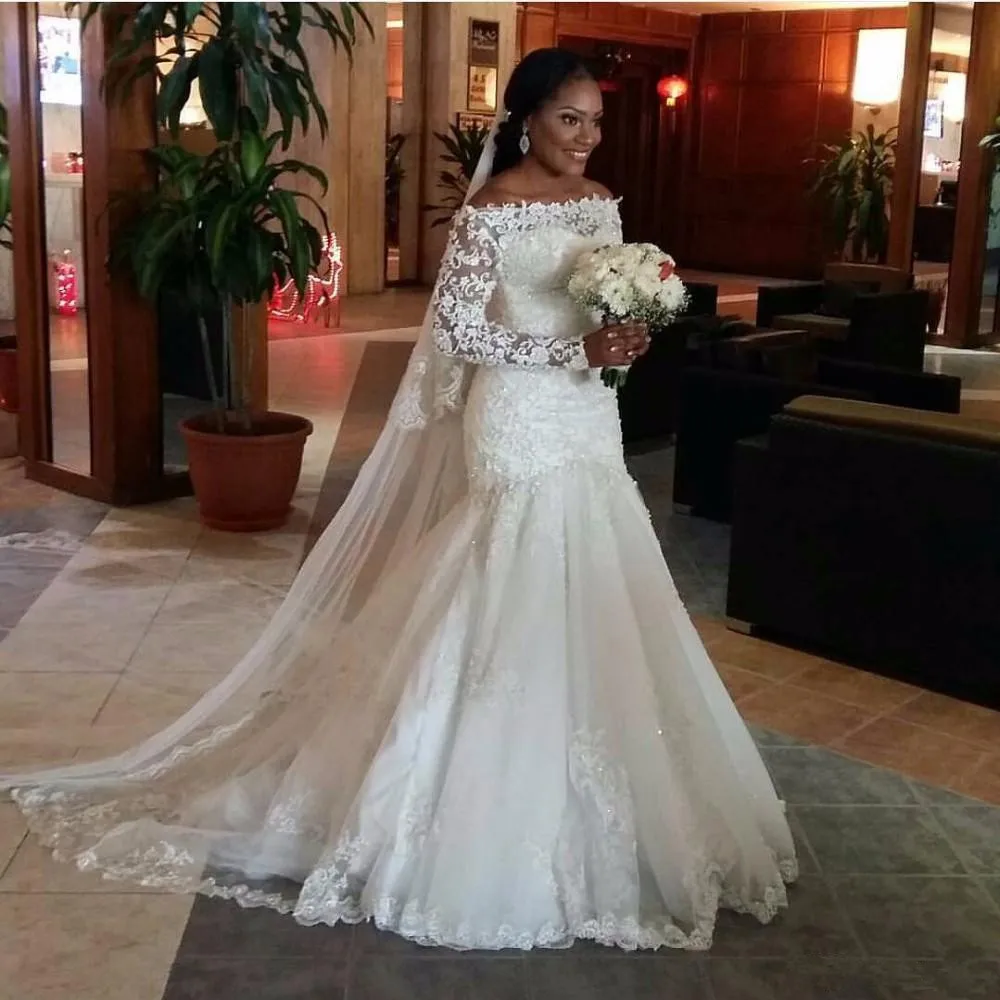 Best Seller Mermaid Lace Plus Size Wedding Dresses 2019 Long