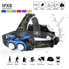 23300lm светодиодный налобный фонарь Smuxi t6 Фара 4 Режимы налобного фонаря водонепроницаемый фонарик масштабируемый использовать 18650 для охоты езды на велосипеде