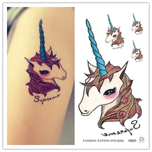 10cm Waterproof tattoos Personality unicorn tattoo stickers One time tattoo stickers toys