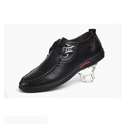 Повседневная обувь; мужские туфли-лодочки; Легкая сетчатая дышащая обувь на плоской подошве; мужская кожаная обувь; AA20022 - Цвет: Черный