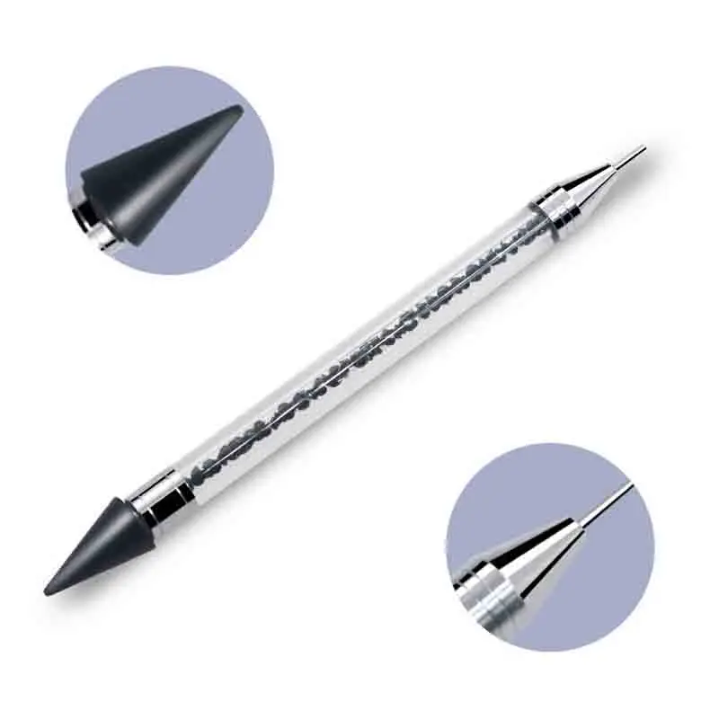 Двухконцевые точечные ручки-гвоздики со стразами, Кристальные ручки, восковые карандаши, инструмент для дизайна ногтей, 3D украшения для ногтей