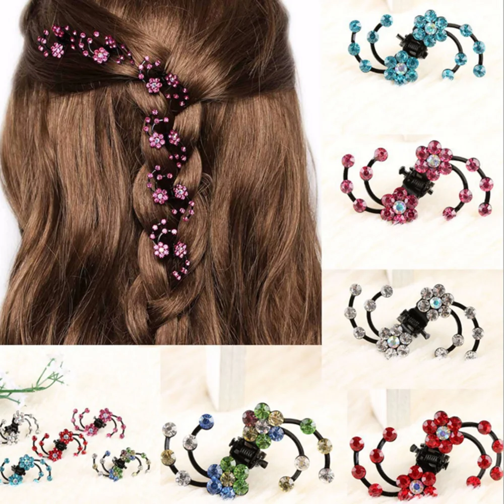 

New Fashion 6Pcs Crystal Rhinestone Plum Flower Hair Claw Hairpins Hair Accessories Ornaments Hair Clips Hairgrip Tool For Girl