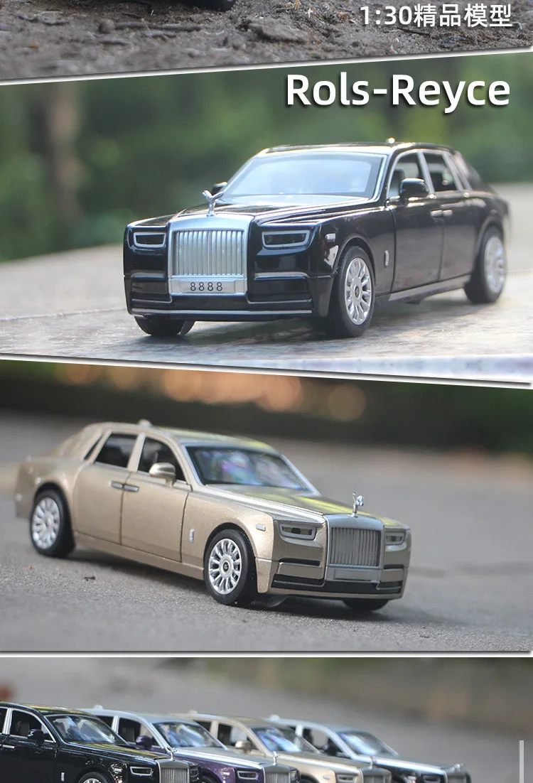 1:28 Rolls Royce, роскошная модель, модель автомобиля из сплава, звук и светильник, оттягивающая 6 дверей, эксклюзивная модель автомобиля