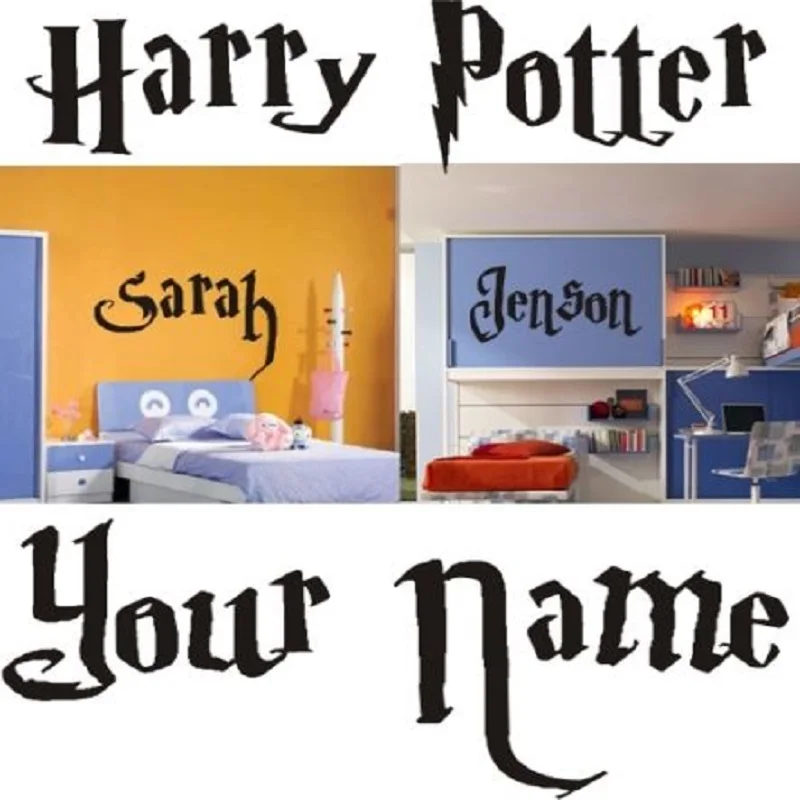 

HOT!HOT! Custom made Magic Personalized name Harry Potter Vinyl Wall Stickers Nursery Wall Decal Removable Wallpaper room decor