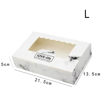 

500 PCS Marble Box Paper Gift Packaging Food Cookie Candy Box Wedding Gift Party Favors Cake Box With Window Cardboard Present