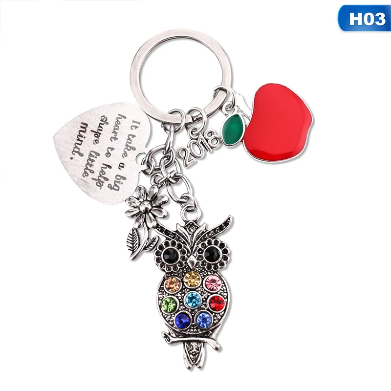 

GIFT FOR TEACHER - Cute Owl Charm Purse Handbag Car Key Keyring Keychain Teaching Assistant Nursery Party Wedding Birthday Gift
