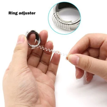 

2PCS Vintage Spiral Based Ring Size Adjuster Guard Tightener Reducer Resizen Tools Jewelry Parts 1.2*3.5*100cm