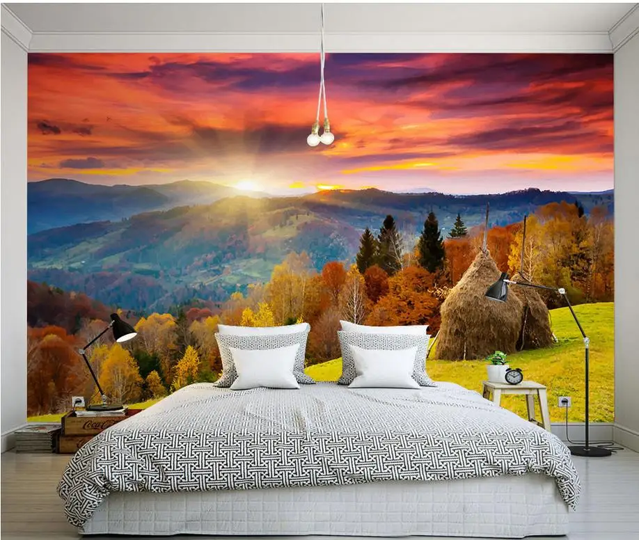 Modern Twilight Forest Landscape Wallpapers 3d murals wallpaper for