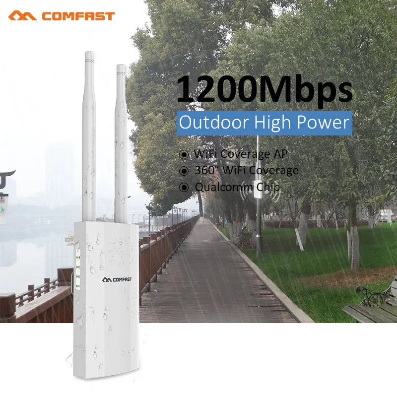 

High Performance Outdoor Gigabit Wireless Router CPE 500mW 1200Mbps Wifi Base AP Dual 10dBi Antenna WIFI Extend Network Bridge