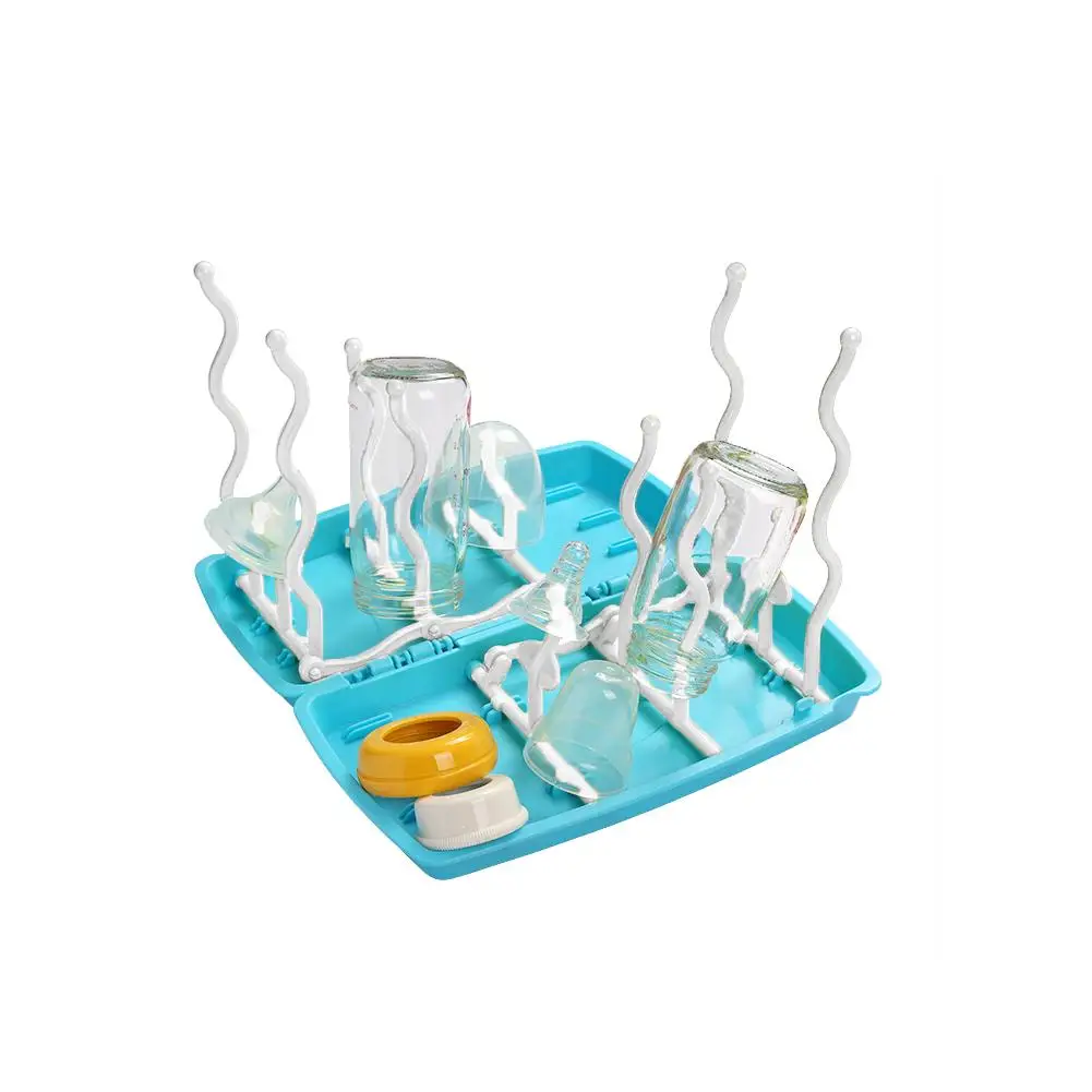 

Multifunctional Milk Bottle Hygienic Dual Layer Nipple Cup Plastic Foldable Drain Stand Baby Infant Portable Bracket Drying Rack