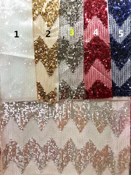 

2019 High Quality African Lace Fabrics S1911625 French Net Sequins Embroidery Tulle Lace Fabric Beaded French Lace Fabric