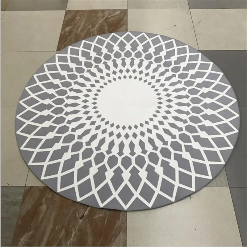 Большой мягкий круглый ковер с абстрактным принтом для украшения гостиной, спальни, стола, кровати, рядом с ковриком, для домашнего пола, тонкий коврик