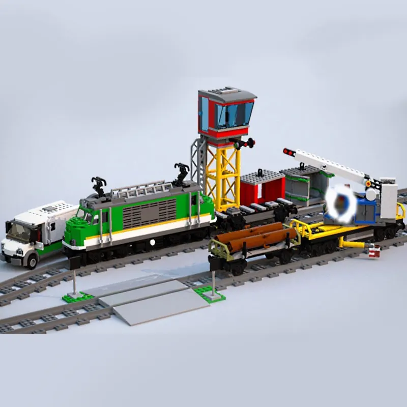 

Lepin 02118 City Toys Series The legoinglys 60198 Cargo Train Set Building Blocks Bricks New Car Model Birthday Christmas Gift