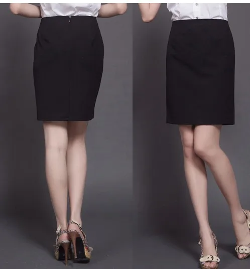 Летняя Женская Офисная профессиональная облегающая размера плюс юбка черная