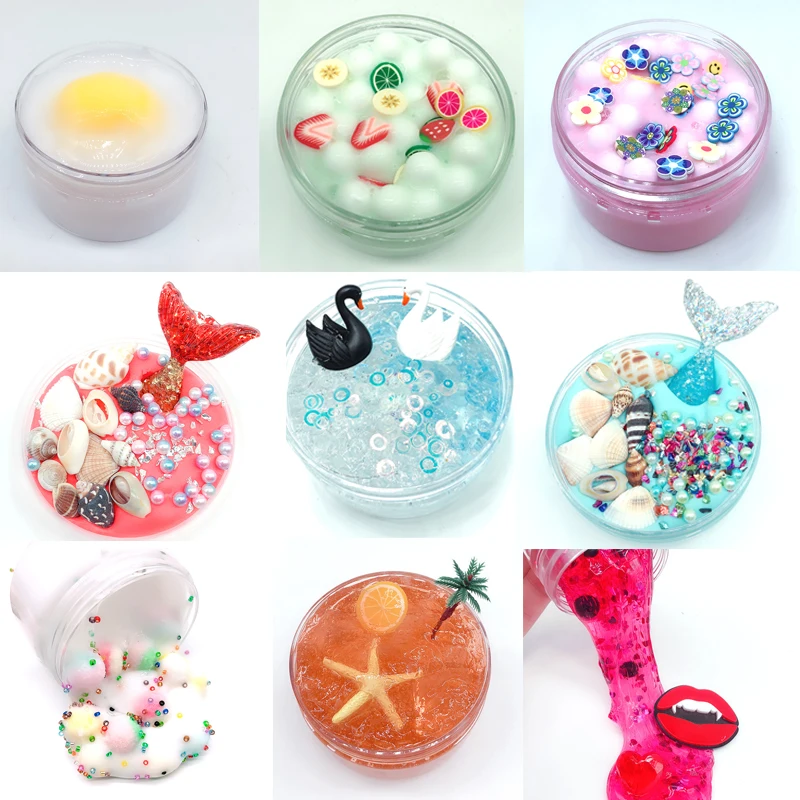

10 Styles Modeling Clay Fruit Flower Crystal With Box Polymer Light Soft Clay Plasticine Cloud Slime For Children Kids Gift