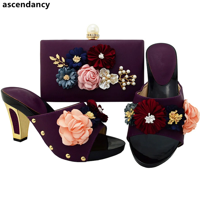 Violet Noir Les Italien Femmes Africain Et Italiennes Sacs Ensemble bleu deep Assortis Match D argent Chaussures Dans Avec Assorties fuchsia Dernière À Purple or 5TXpwqx