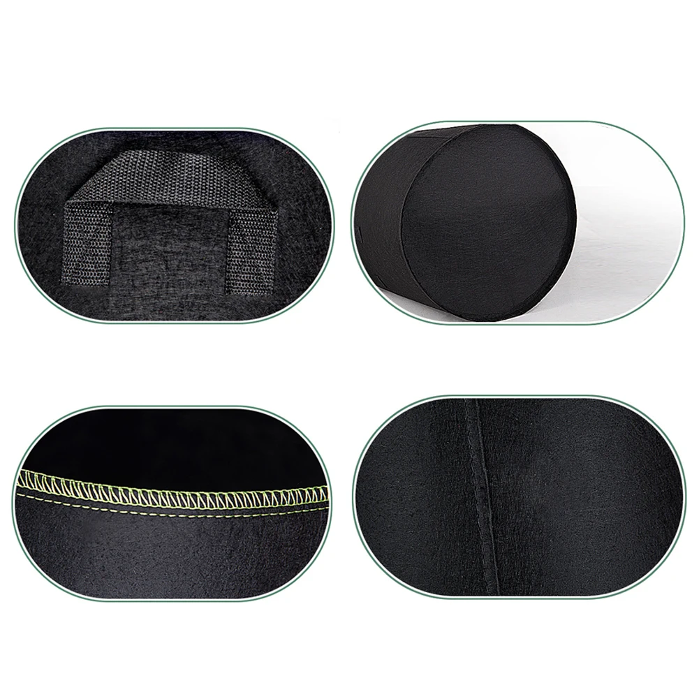 5pcs/set 3/5/7/10 Gallon Hydroponic Root Fabric Smart Pot Grow Bags Garden Plant Container Pouch Bag Fabric Breathable Pots