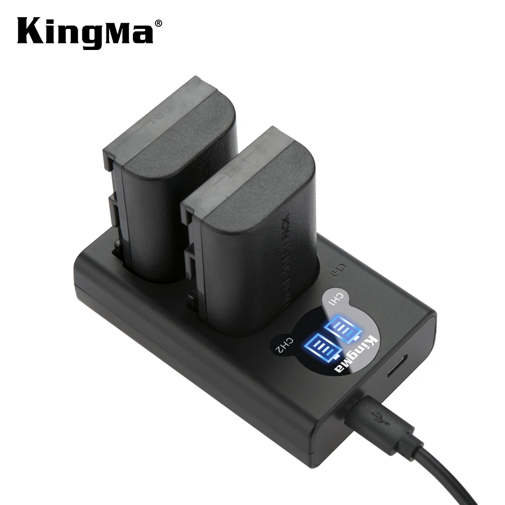 

KingMa 2 Pack LP-E6 LP-E6N Battery and LCD Dual Battery Charger Kit for Canon EOS 6D Mark II 5D Mark II 5D Mark III 60D 70D