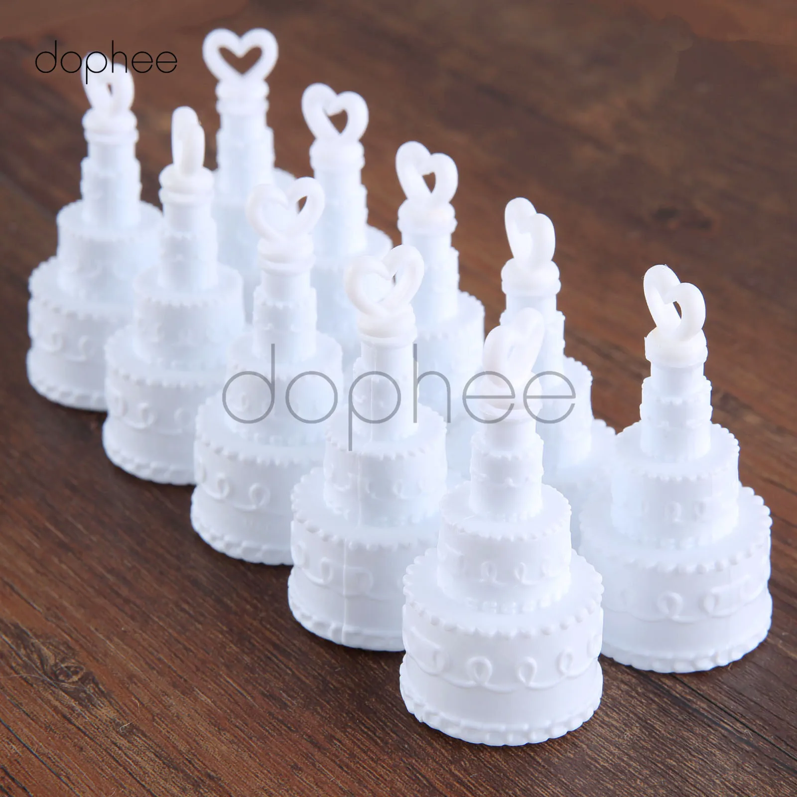 

dophee 10pcs/lots Bubble Bottles for wedding Birthday Party Decor Cake Shape DIY Self Empty Bubble Soap Bottles