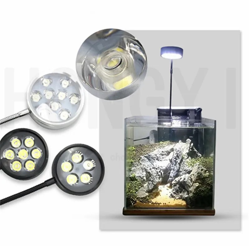 HONGYI 1 шт 3 Вт/5 Вт/7 Вт/9 Вт водяное растение для аквариума светодиодный светильник для выращивания высокий держатель с питанием светильник для аквариума природа твердая древесина базовый светильник