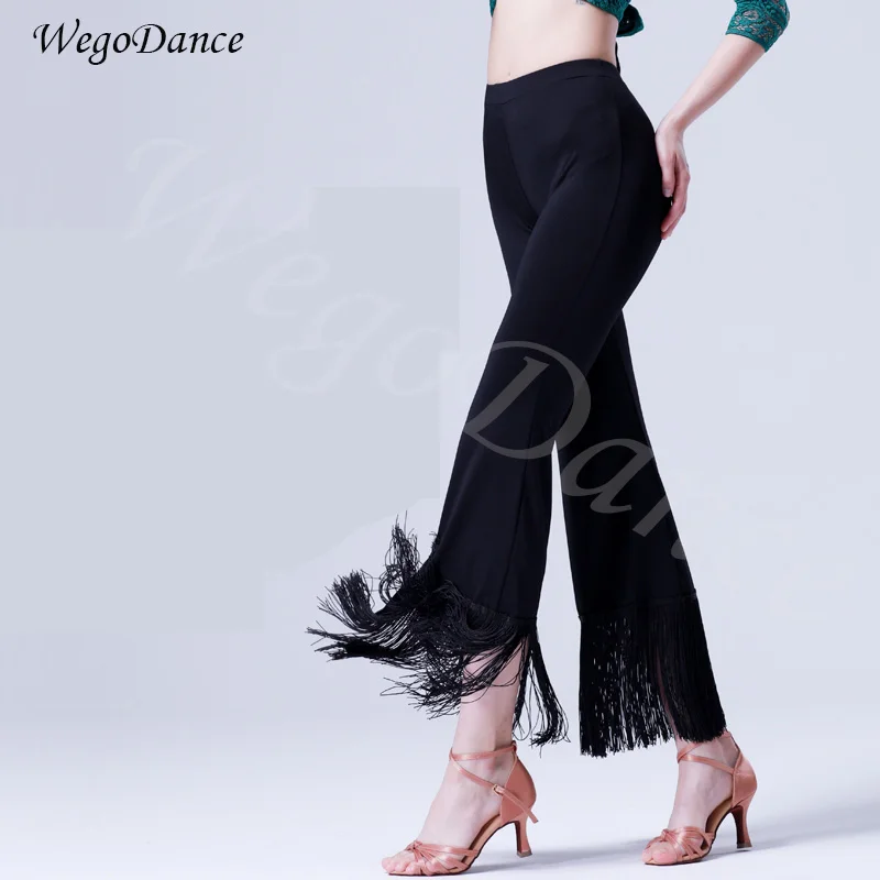

latin Pants High Square Dance Practice tassel Latin Dance Pants woman freeshipping